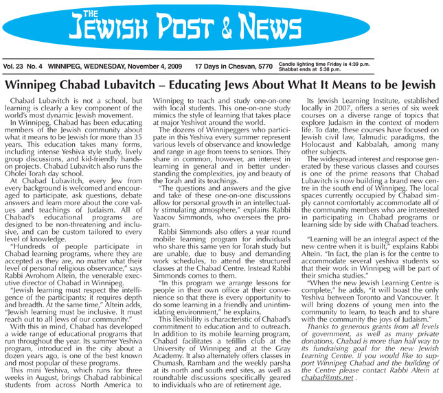 Jewish post nov 09